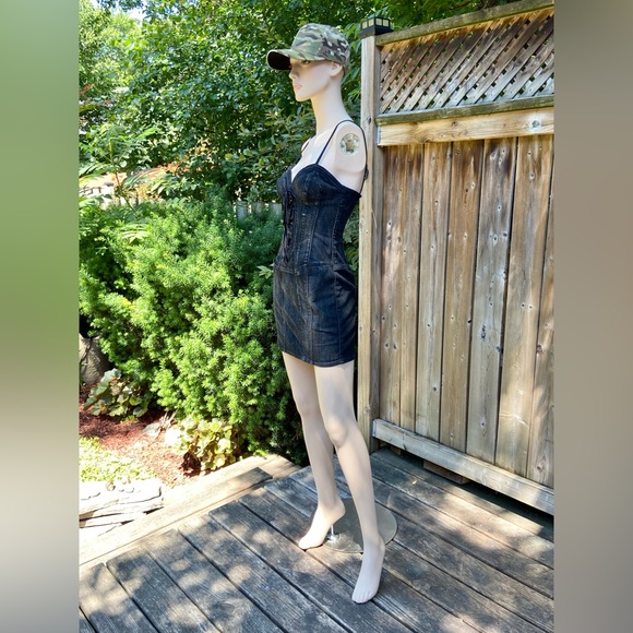 Dark Grey Denim Bustier Dress - Picture 7 of 10